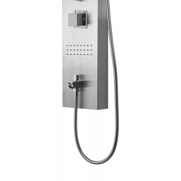 Душова панель CORSAN NEO INOX LED з виливом та термостатом