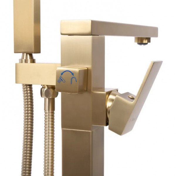 Смеситель для ванны REA TERY BRUSHED GOLD матовое золото напольный