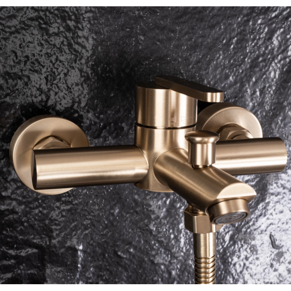 Смеситель для ванны и душа REA ONTARIO BRUSHED GOLD с изливом