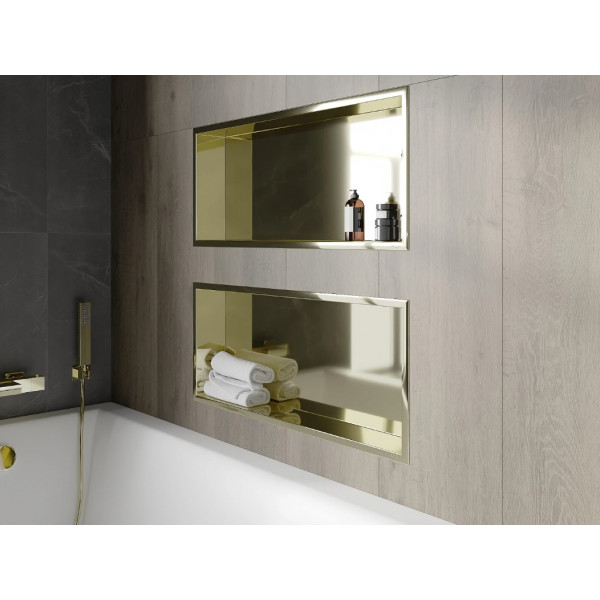 Вбудована полиця MEXEN X-Wall-R 75 GOLD з обідком