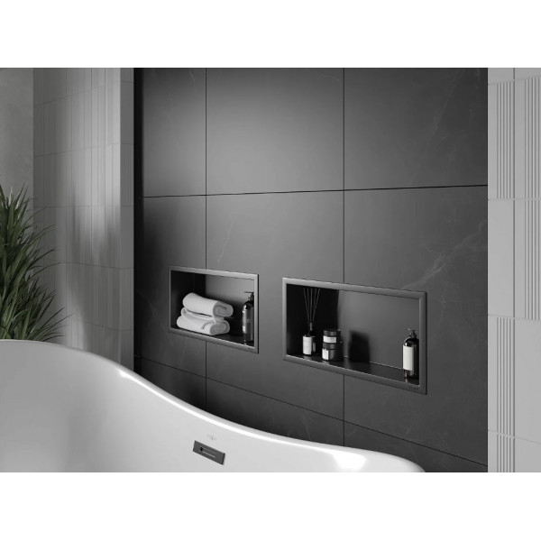 Вбудована полиця MEXEN X-Wall-R 45x20 BLACK з обідком