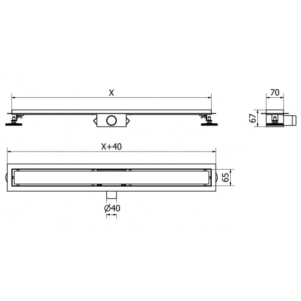 Трап для душу MEXEN FLAT 100 M12 BLACK чорний