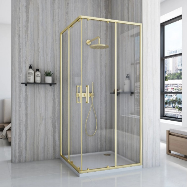 Душевая кабина REA CITY 90х90 BRUSHED GOLD