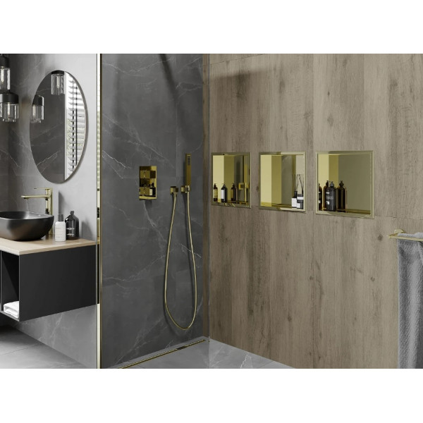 Вбудована полиця MEXEN X-Wall-R 30 GOLD з обідком *
