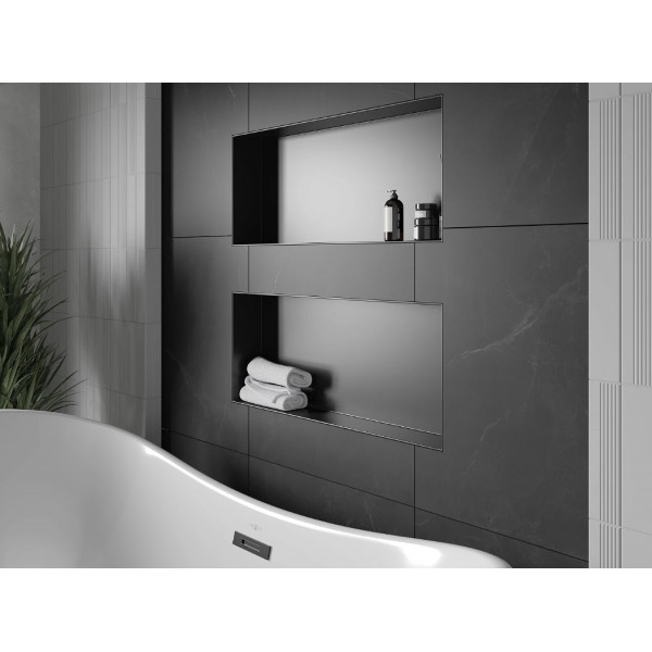 Вбудована полиця MEXEN X-Wall-NR 75 BLACK без обідка