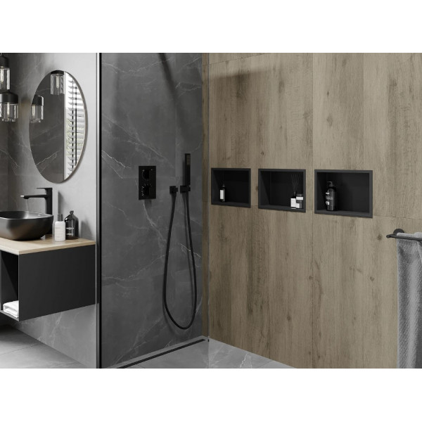 Вбудована полиця MEXEN X-Wall-R 30x20 BLACK з обідком