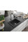 Гранітна кухонна мийка MEXEN PEDRO BLACK GRANITE + сифон CHROME