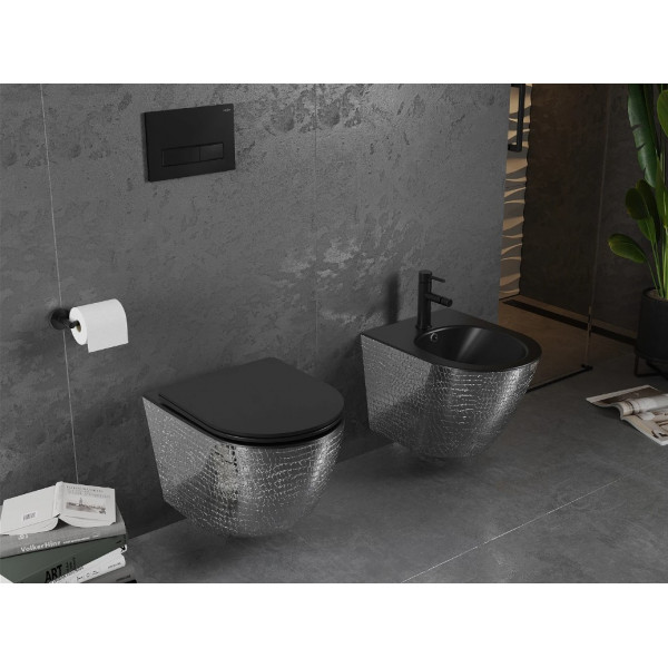Підвісне біде MEXEN LENA SILVER BLACK MATT з візерунком