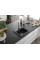 Гранітна кухонна мийка MEXEN MILO BLACK SILVER + сифон CHROME
