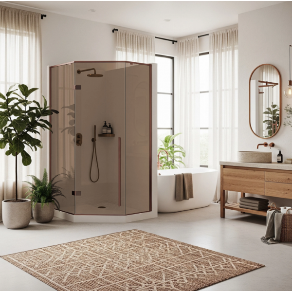 Душевая кабина REA DIAMOND 90х90 BRUSHED COPPER