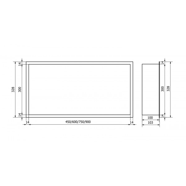 Вбудована полиця MEXEN X-Wall-R 60x30 GOLD з обідком