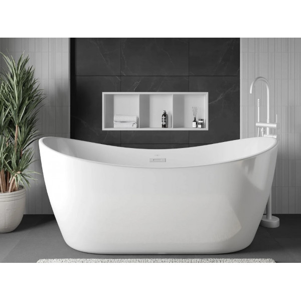 Вбудована полиця MEXEN X-Wall-R 90 WHITE з обідком