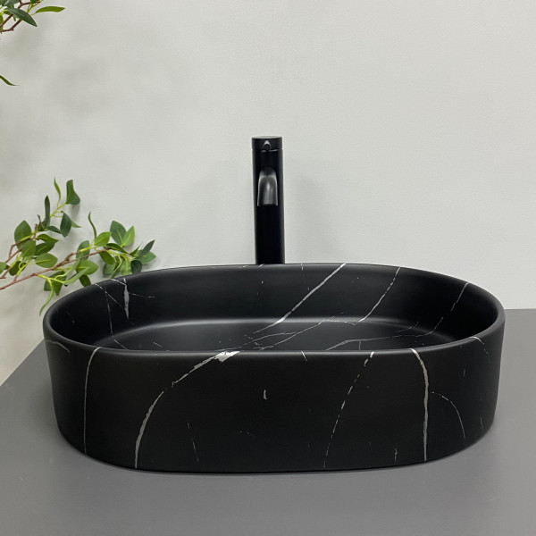 Умывальник (раковина) VBI VERONA 50 BLACK MARMO MATT накладной