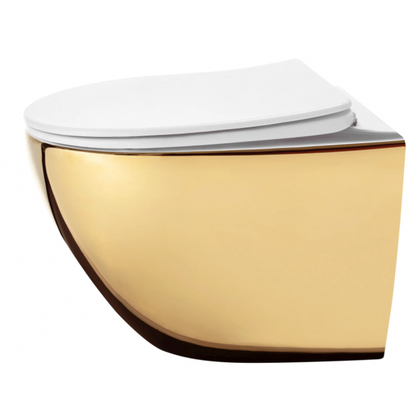 Подвесной унитаз REA CARLO MINI TORNADO NFQ GOLD WHITE