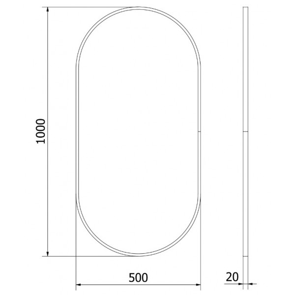 Дзеркало MEXEN LOFT 100x50 BLACK овальне