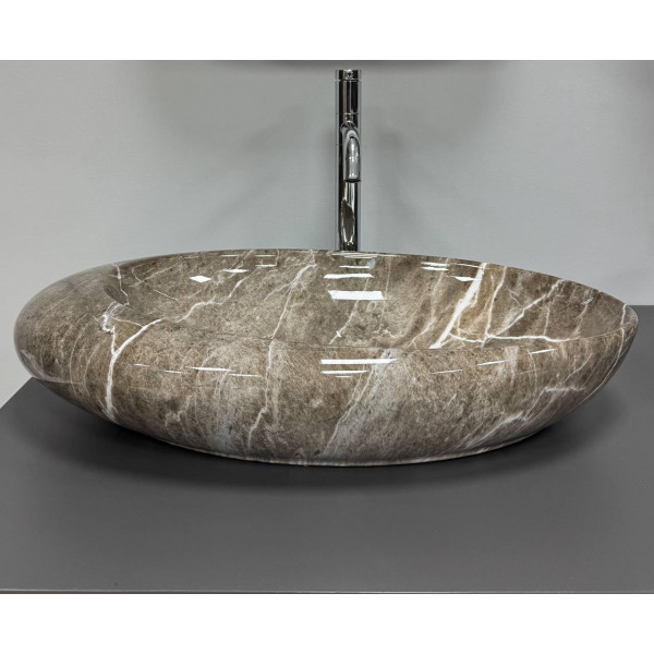 Умывальник (раковина) VBI VICENZA M BROWN STONE GLOSSY накладной