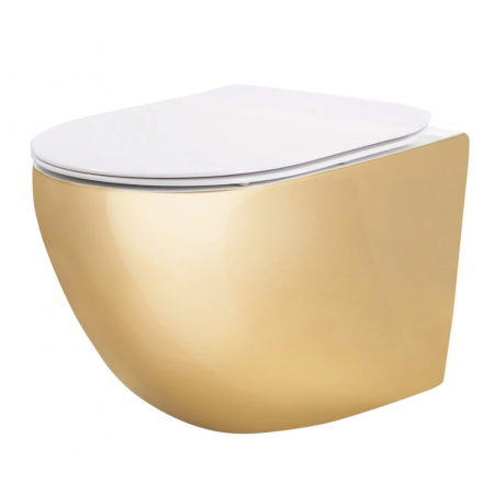 Подвесной унитаз REA CARLO MINI TORNADO NF GOLD WHITE