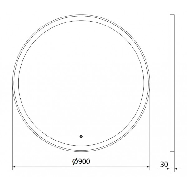Дзеркало MEXEN ESSO 90 BLACK LED кругле