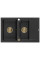 Гранітна кухонна мийка MEXEN GASPAR BLACK SILVER + сифон GOLD