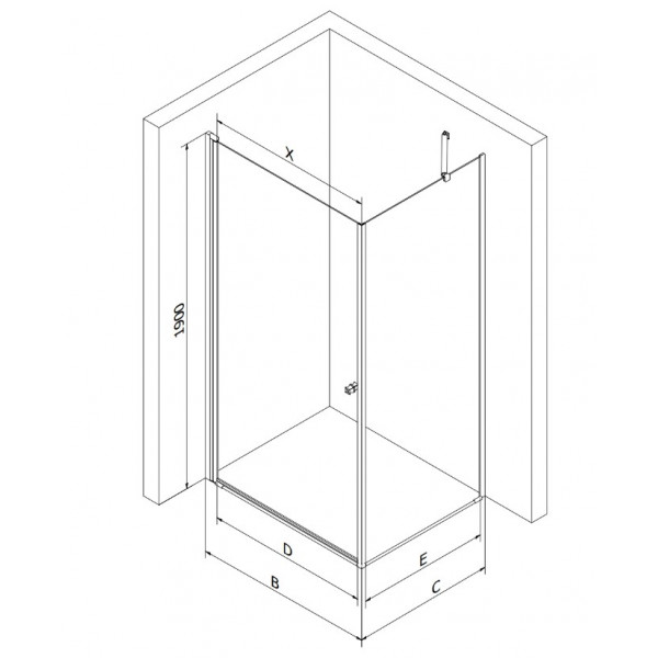 Душова кабіна MEXEN PRETORIA 70x100 GOLD