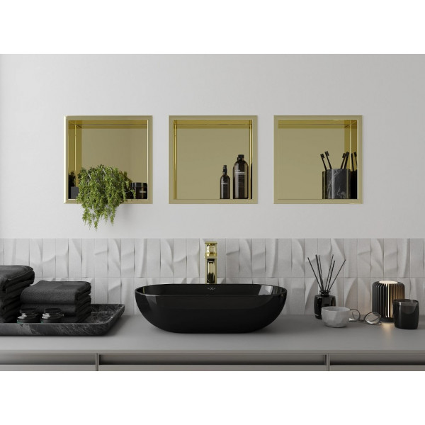 Вбудована полиця MEXEN X-Wall-R 30 GOLD з обідком *