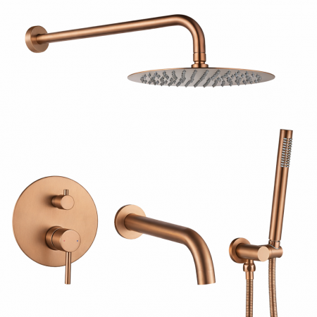 Душевая система с изливом VBI MILANO BRUSHED COPPER скрытого монтажа