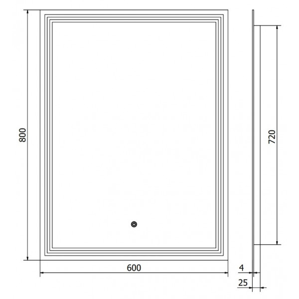 Дзеркало MEXEN TACO 60x80 LED прямокутне