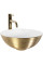 Умывальник (раковина) REA STELLA BRUSHED GOLD WHITE накладной