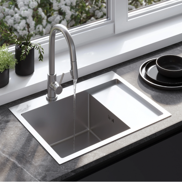 Стальная кухонная мойка REA FIN NICKEL BRUSHED