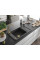 Гранітна кухонна мийка MEXEN ELIAS BLACK GRANITE + сифон GOLD