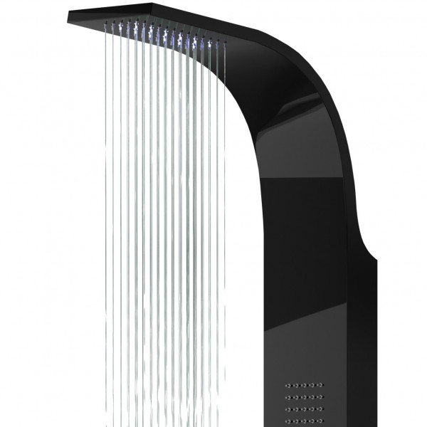 Душова панель CORSAN SAMSARA BLACK LED з термостатом
