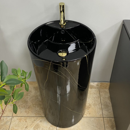 Умывальник (раковина) VBI BOLONIA M BLACK MARBLE напольный