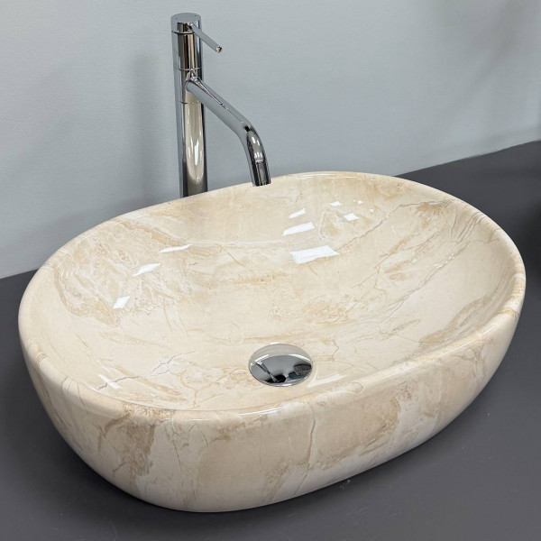 Умывальник (раковина) VBI MODENA S BEIGE STONE GLOSSY накладной