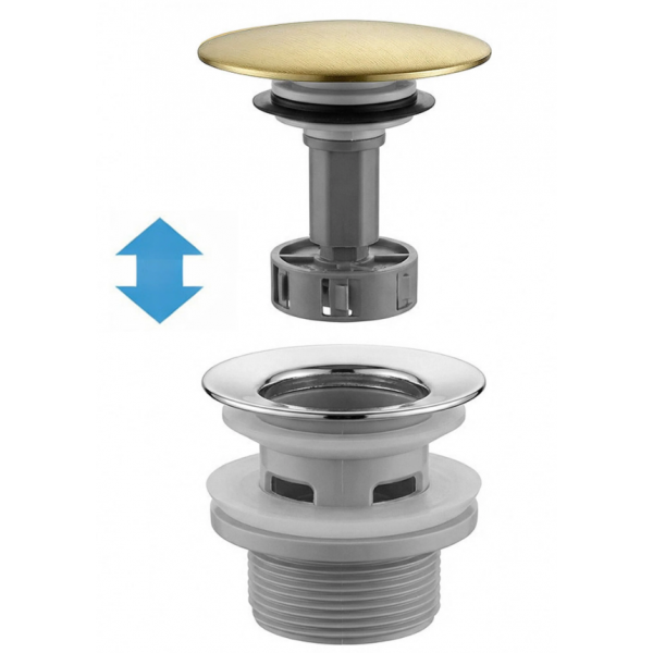 Мебельный сифон REA FLOW + CLICK-CLACK BRUSHED GOLD универсальный