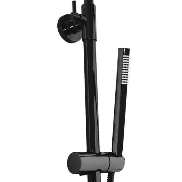 Душевой гарнитур REA LUNGO BLACK GLOSSY с термостатом и изливом