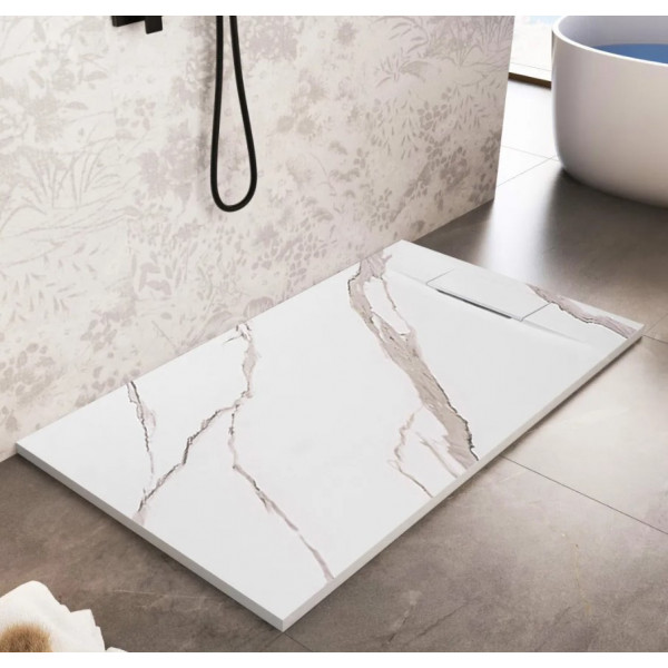 Душевой поддон REA BAZALT 80x100 CARRARA WHITE