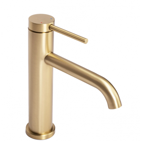 Смеситель для раковины (умывальника) REA CLIF BRUSHED GOLD золотой матовый низкий *