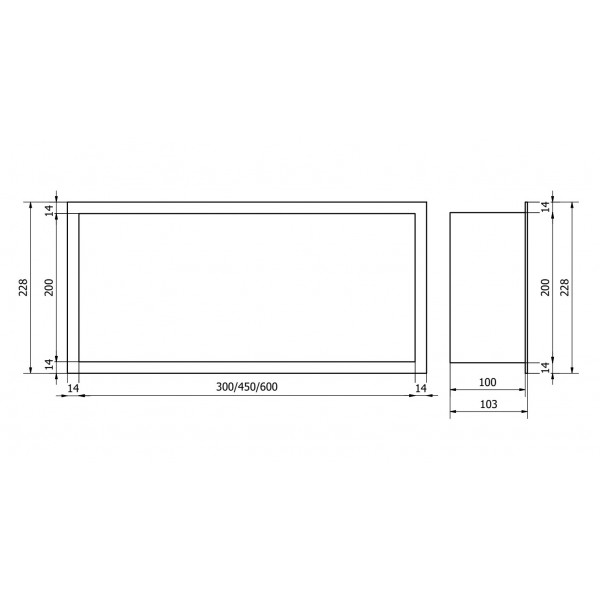 Вбудована полиця MEXEN X-Wall-R 60x20 INOX з обідком