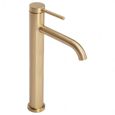 Смеситель для раковины (умывальника) REA CLIF BRUSHED GOLD золотой матовый высокий