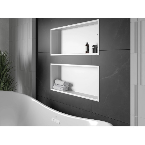 Вбудована полиця MEXEN X-Wall-R 75 WHITE з обідком