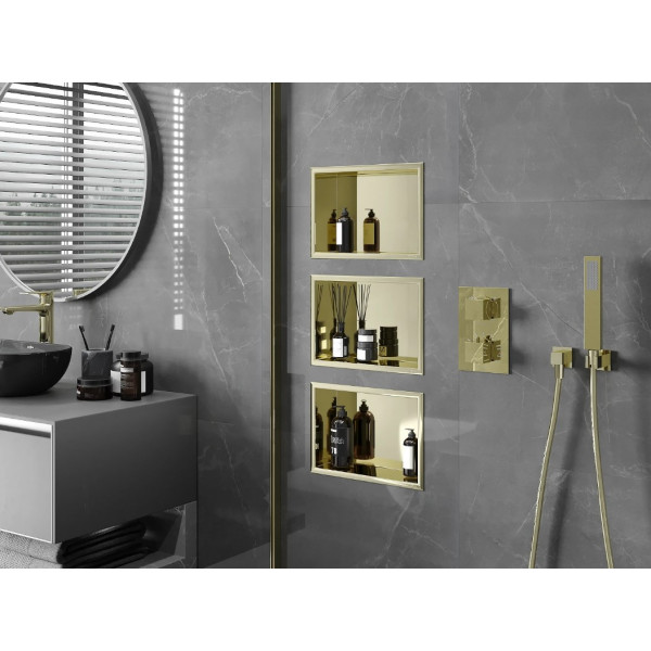 Вбудована полиця MEXEN X-Wall-R 30x20 GOLD з обідком