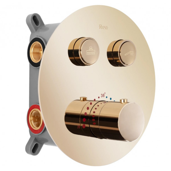 Душевая система REA LUNGO GOLD c термостатом + BOX скрытого монтажа