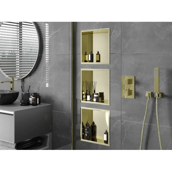 Вбудована полиця MEXEN X-Wall-R 30 GOLD з обідком *