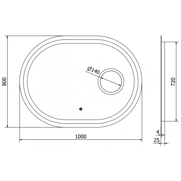Дзеркало MEXEN UMBA 100x80 LED овальне