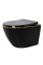 Подвесной унитаз REA CARLO BLACK MINI TORNADO FLAT GOLD EDGE