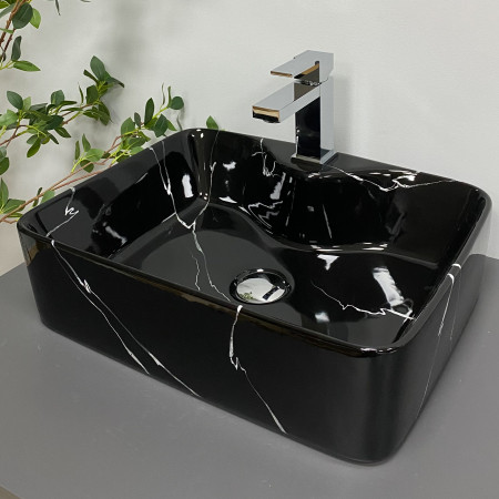 Умывальник (раковина) VBI FORLI BLACK MARMO GLOSSY накладной