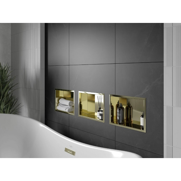 Вбудована полиця MEXEN X-Wall-R 30x20 GOLD з обідком