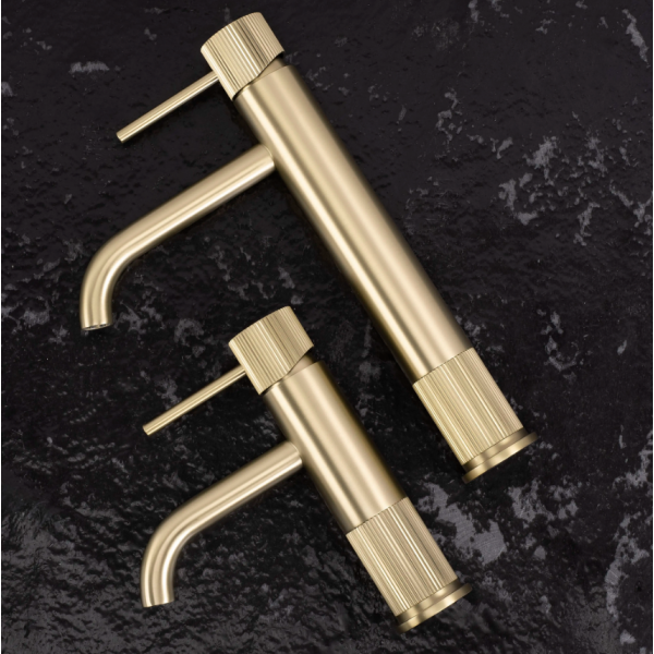 Смеситель для раковины REA LUNGO STRIPE BRUSHED GOLD высокий