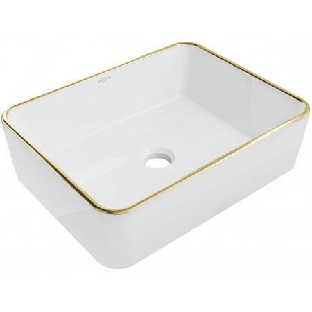 Умивальник (раковина) MEXEN CATIA WHITE GOLD EDGE накладний