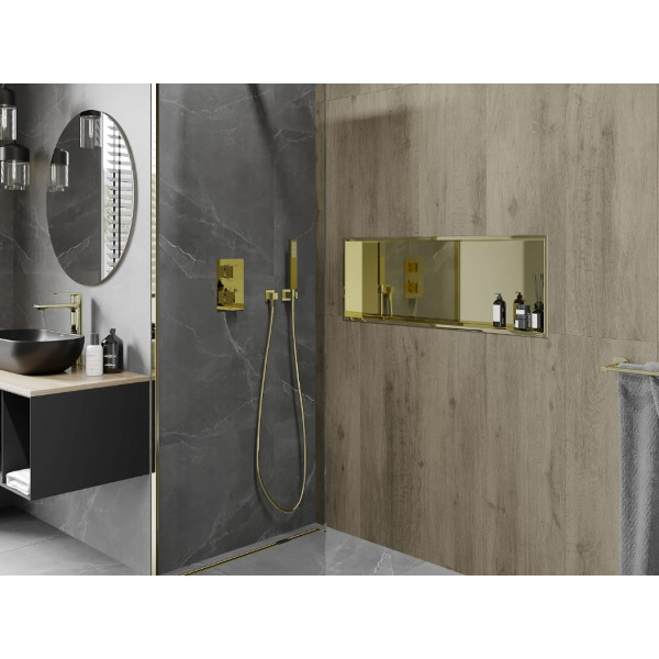 Вбудована полиця MEXEN X-Wall-R 90 GOLD з обідком